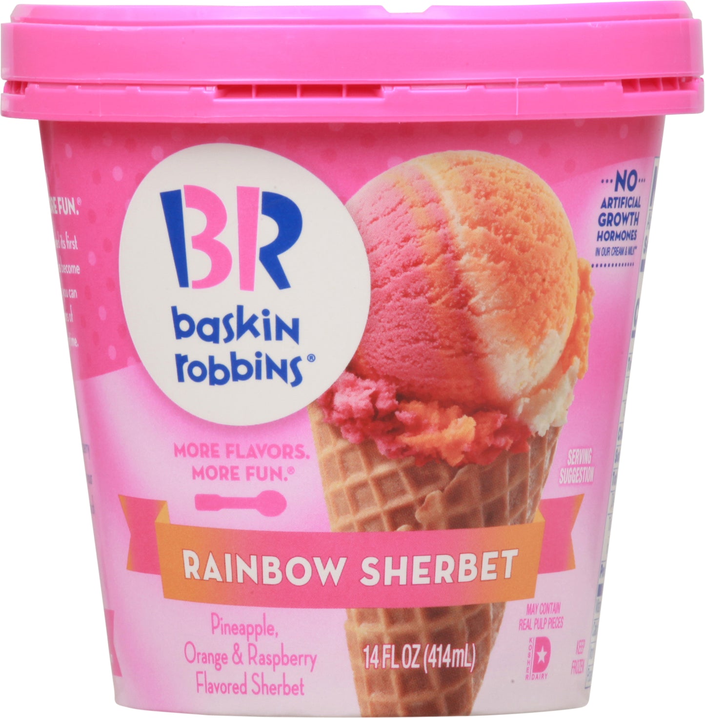 Baskin Robbins Rainbow Sherbet 14 fl oz
