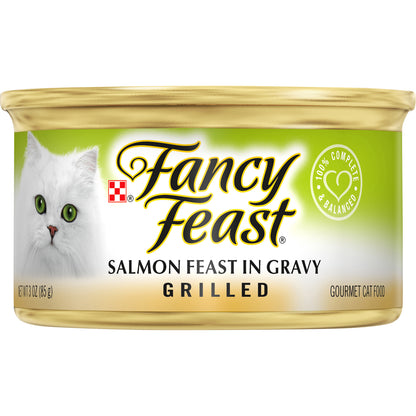 Purina Fancy Feast Grilled Gravy Wet Cat Food, Salmon Feast - 3 oz. Can