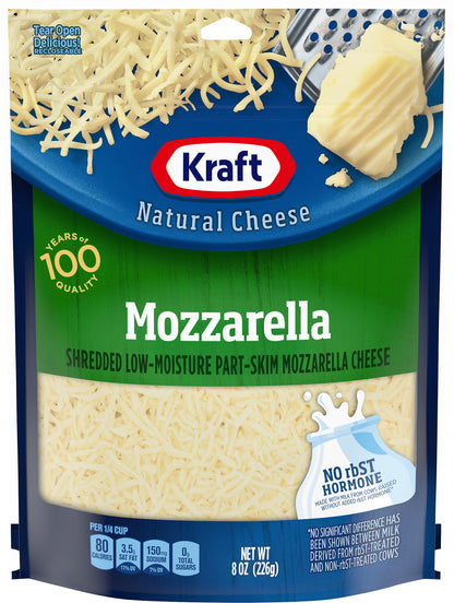 Kraft Mozzarella Shredded Cheese, 8 oz Bag