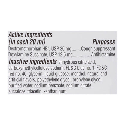 Robitussin Maximum Strength Nighttime Cough DM, Cough Medicine for Adults, Berry Flavor - 4 Fl Oz Bo