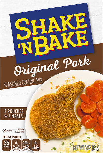 Kraft Shake 'N Bake Original Pork Seasoned Coating Mix, 2 ct - Pouches, 5.0 oz Box