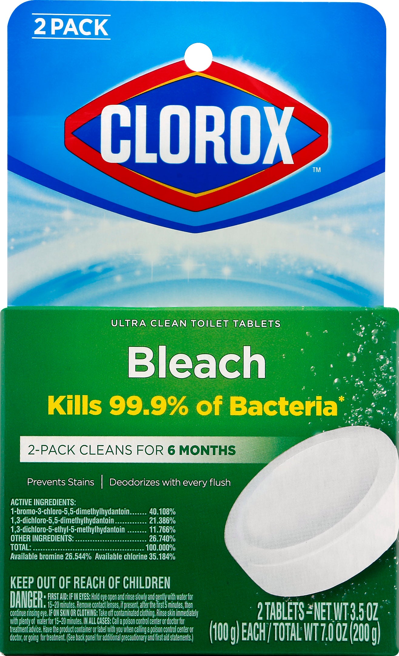 Clorox 2 Pack Tablets Bleach 2 Tablets 3.5 oz 2 ea