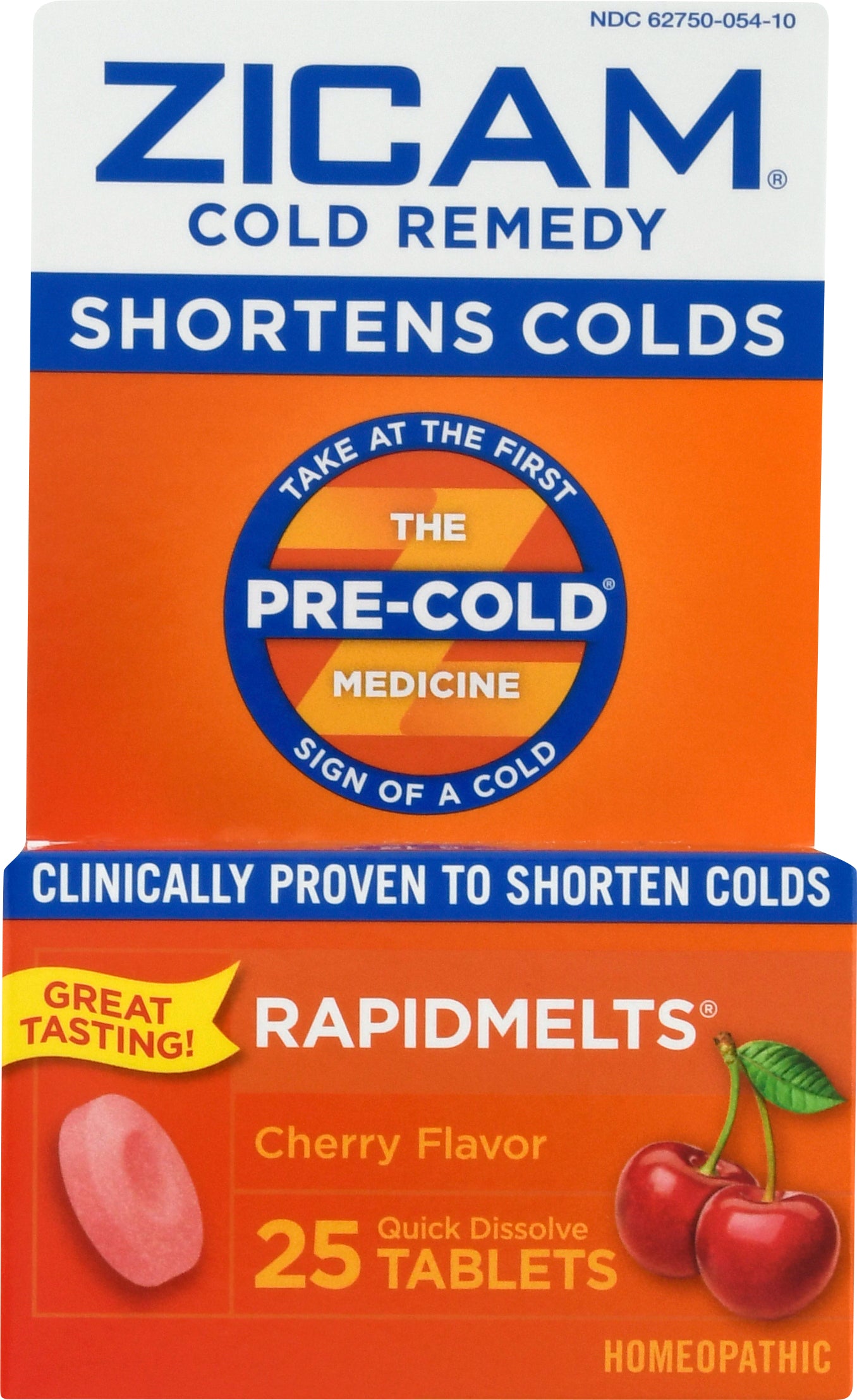 Zicam Rapidmelts Quick Dissolve Tablets Cherry Flavor Cold Remedy 25 ea