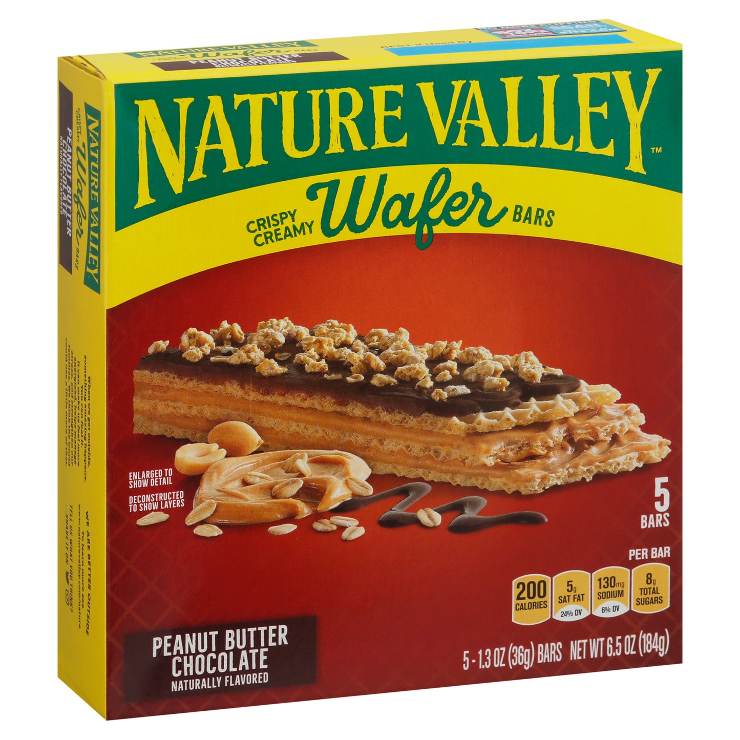 Nature Valley Crispy Creamy Peanut Butter Chocolate Wafer Bars 5 - 1.3 oz Bars