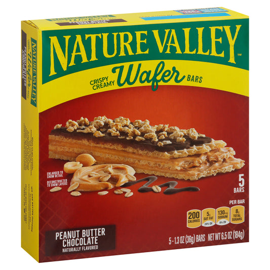 Nature Valley Crispy Creamy Peanut Butter Chocolate Wafer Bars 5 - 1.3 oz Bars