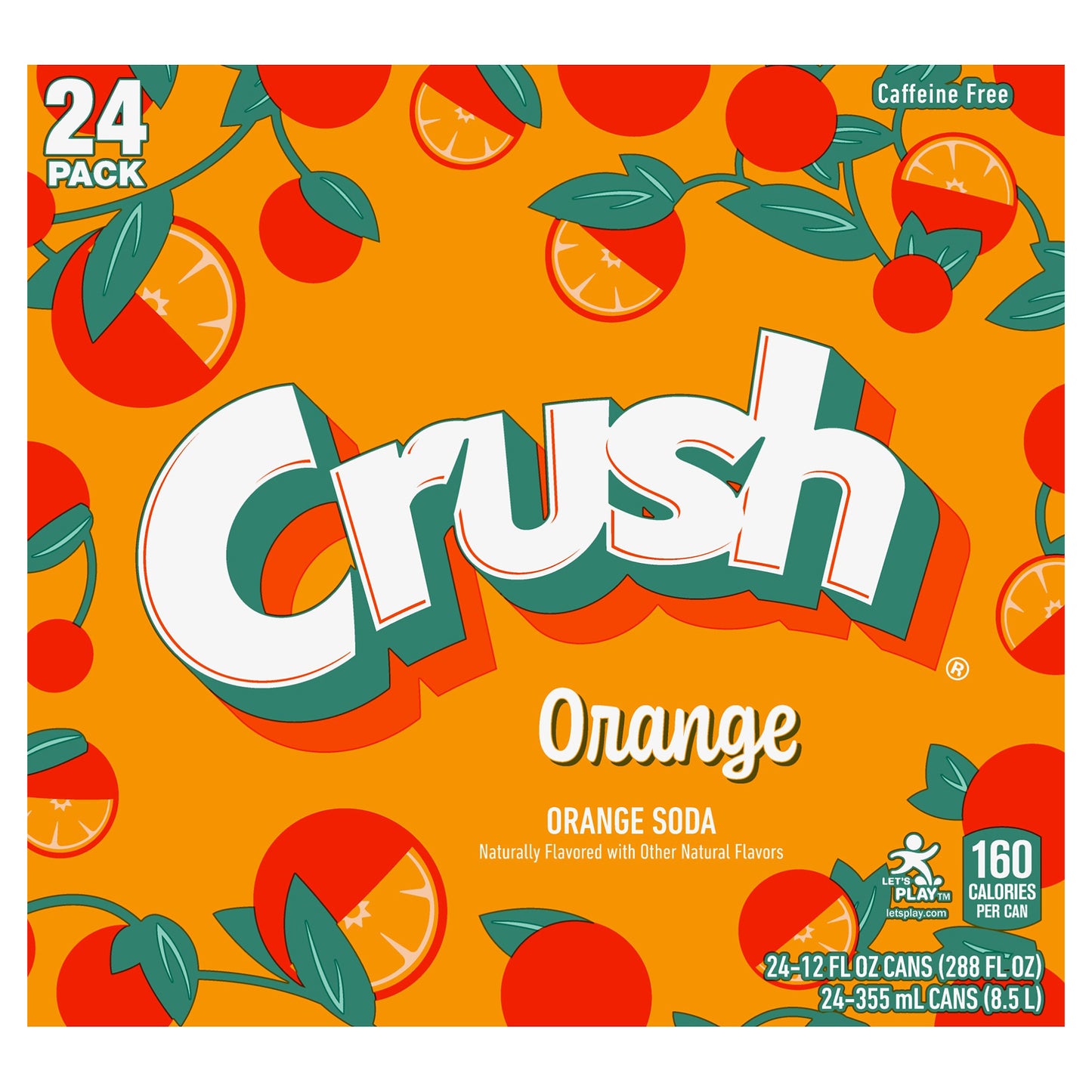 Crush Orange Soda, 12 fl oz cans, 24 pack