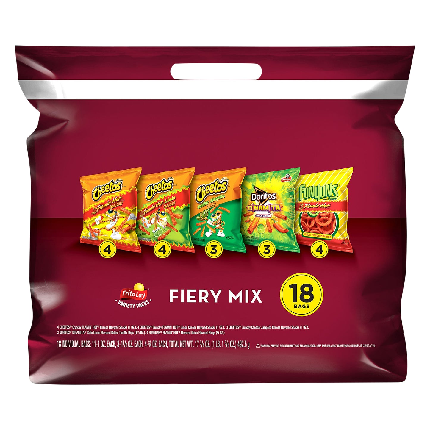 Frito Lay Snacks Fiery Mix 17.375 Oz 18 Count