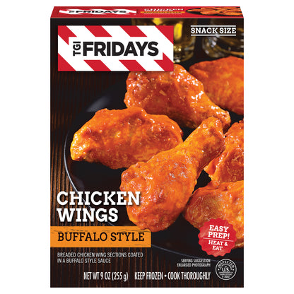 TGI Fridays Frozen Appetizers Buffalo Style Chicken Wings, 9 oz. Box