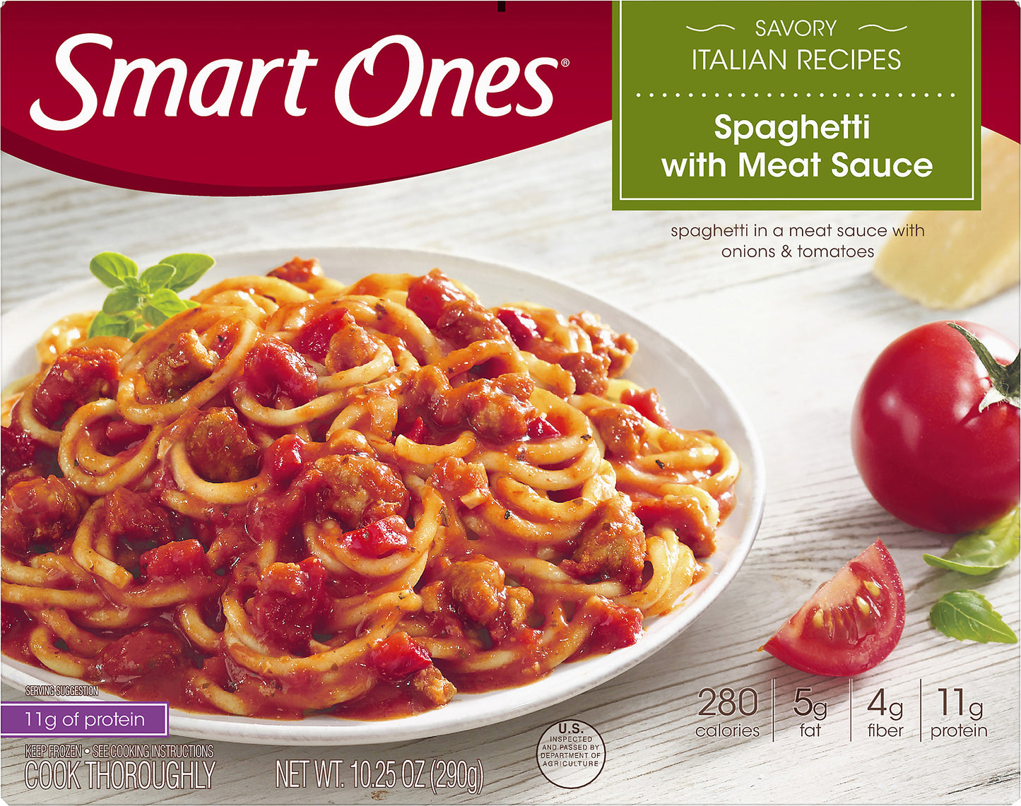 Smart Ones Spaghetti With Meat Sauce, Frozen Meal, 10.25 oz Box