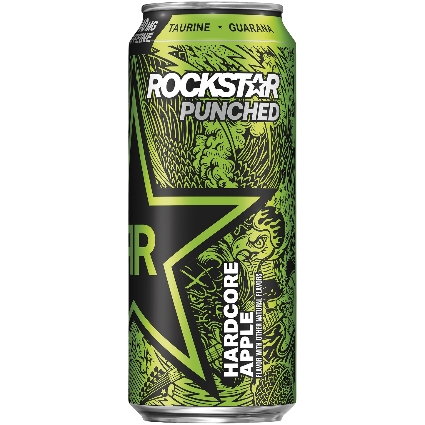Rockstar Punched Energy Drink Hardcore Apple Flavor 16 Fl Oz Can