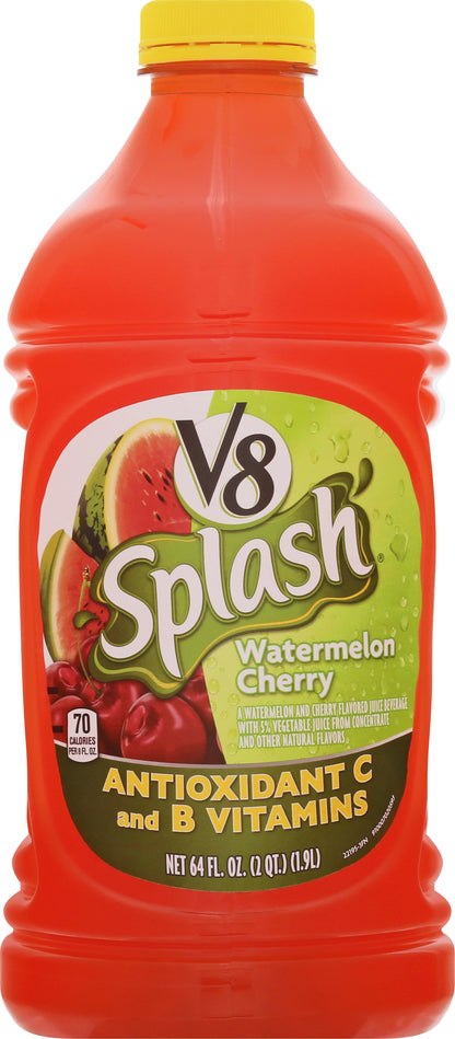 V8 Splash Watermelon Cherry Juice Beverage 64 oz