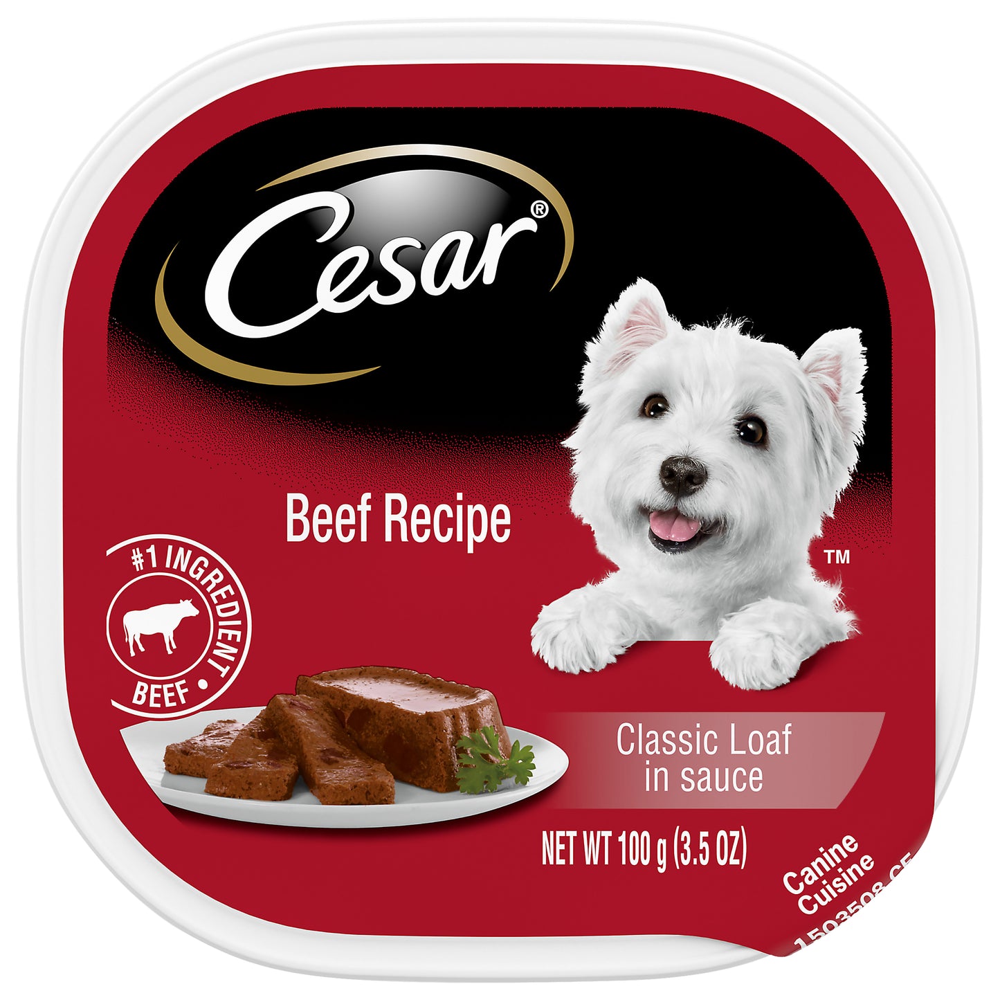 Cesar® Beef Recipe Classic Loaf in Sauce Canine Cuisine 3.5 oz. Tray