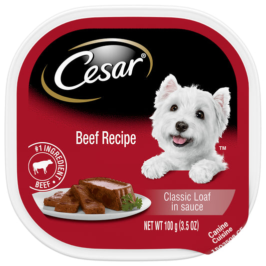 Cesar® Beef Recipe Classic Loaf in Sauce Canine Cuisine 3.5 oz. Tray