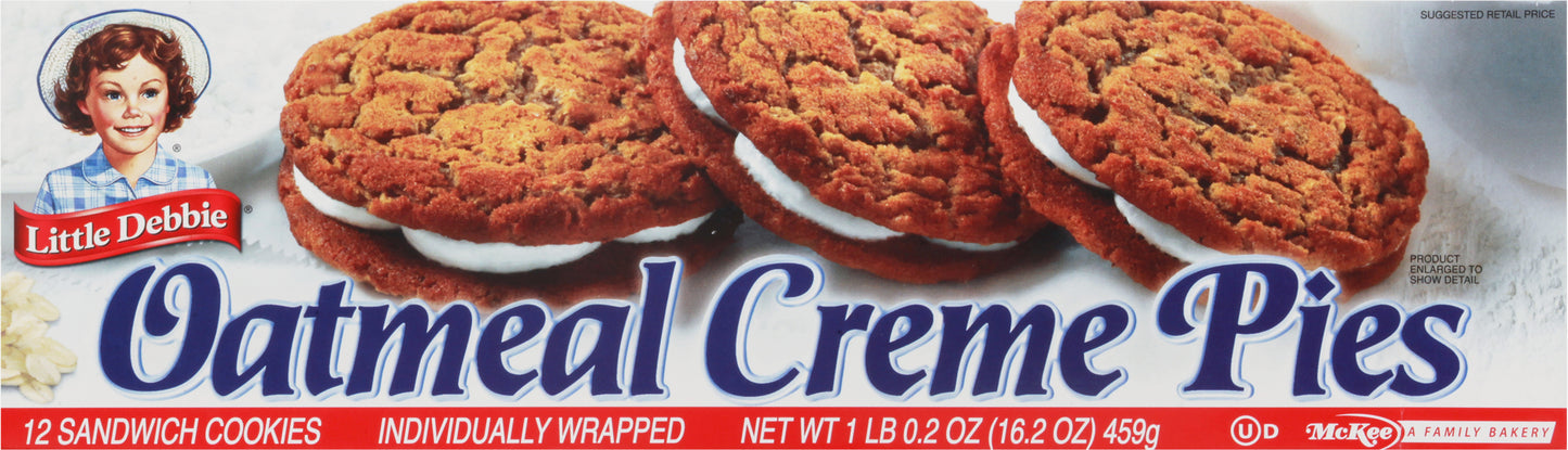 Little Debbie Oatmeal Creme Pies Sandwich Cookies 12 ea