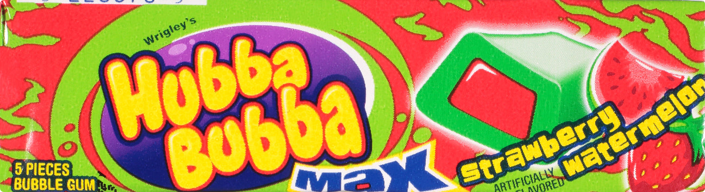 Hubba Bubba Max Strawberry Watermelon Bubble Gum 5 ea