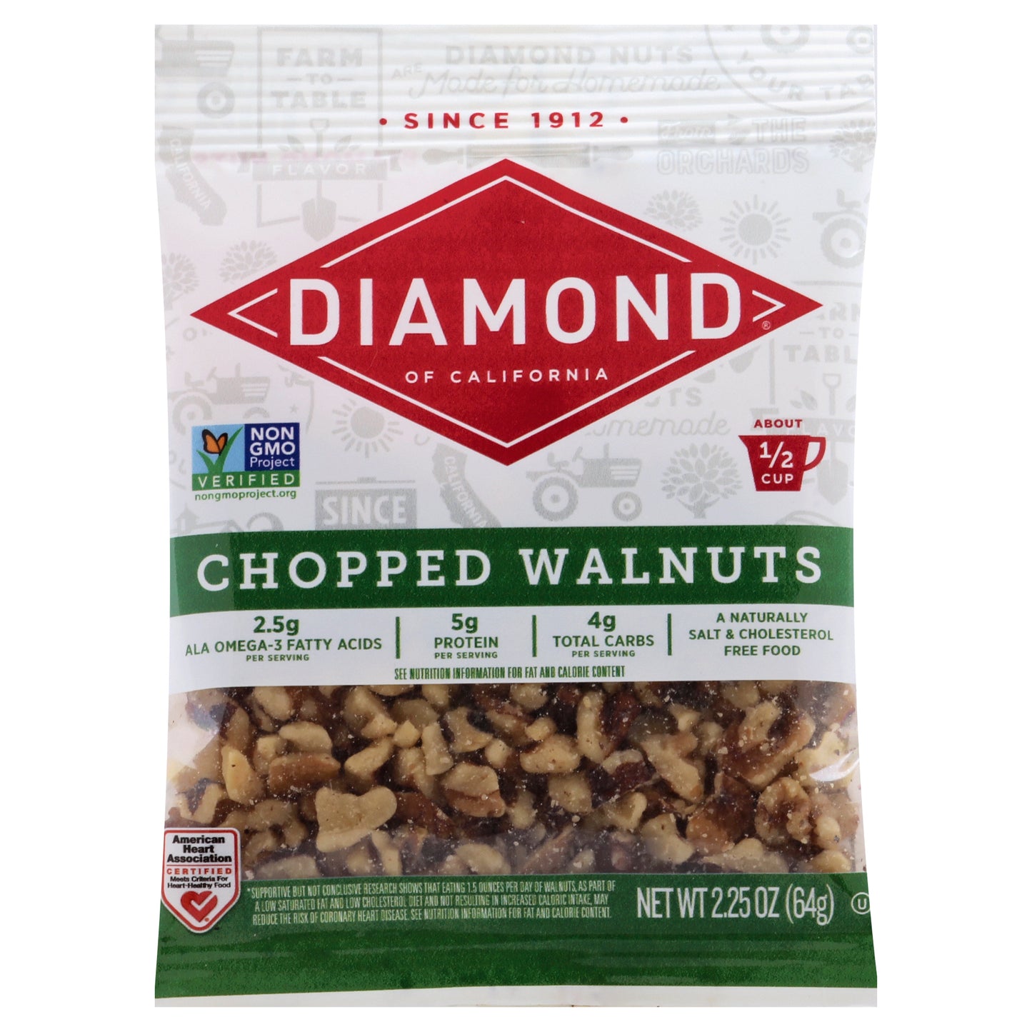 Diamond Chopped Walnuts 2.25 oz