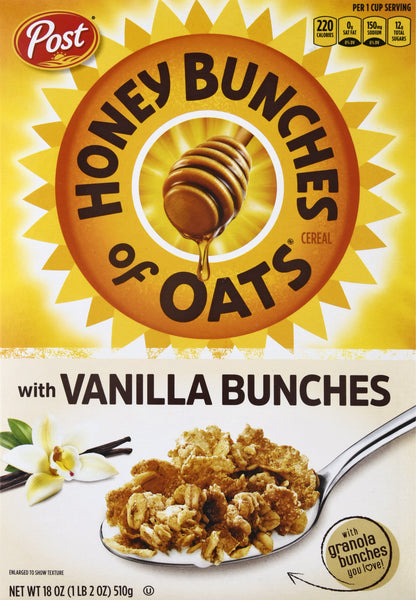 Honey Bunches Of Oats With Vanilla Bunches Cereal 18 oz