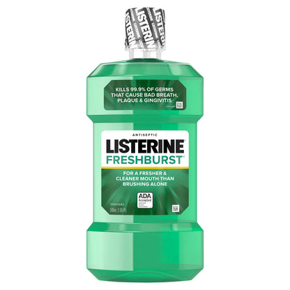 Listerine Freshburst Antiseptic Bad Breath Spearmint Mouthwash, 500 mL