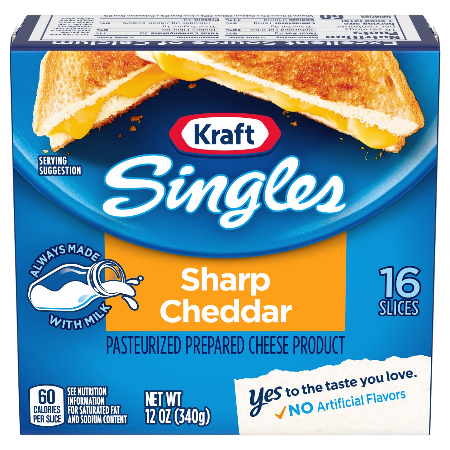 Kraft Singles Sharp Cheddar Cheese Slices, 16 ct Pack