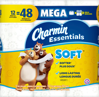Charmin Mega Rolls Soft 2-Ply Bathroom Tissue 12 ea