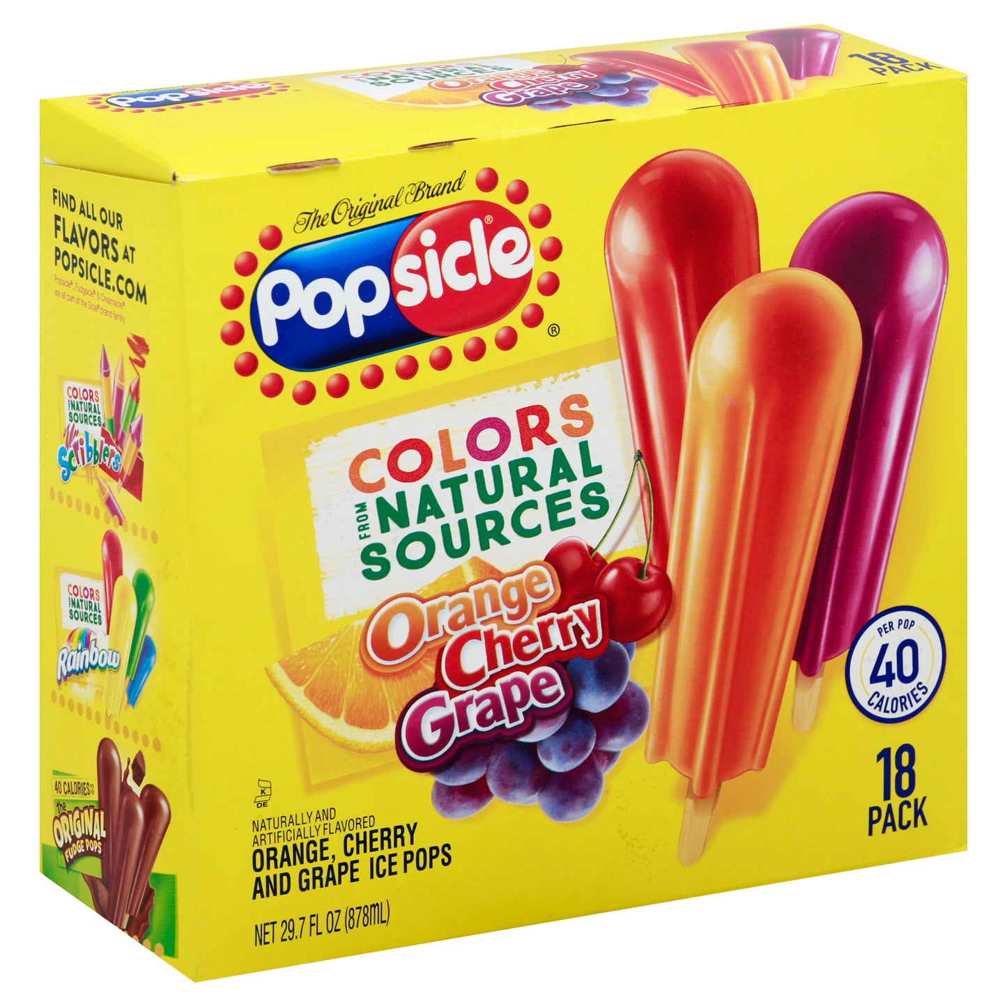 Popsicle 18 Pack Orange Cherry Grape Ice Pops 18 ea