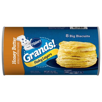 Pillsbury Grands! Flaky Layers, Honey Butter Biscuits, 8 ct, 16.3 oz