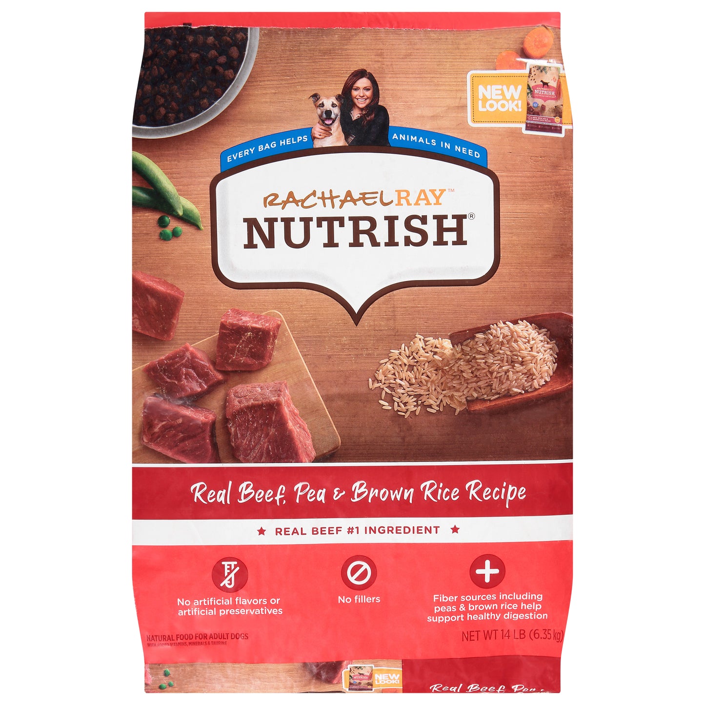 Rachael Ray Nutrish Real Beef, Pea & Brown Rice Recipe Adult Dog Food 14 lb