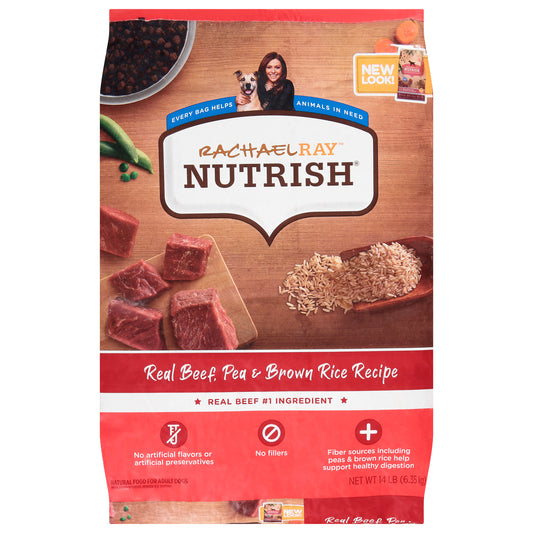 Rachael Ray Nutrish Real Beef, Pea & Brown Rice Recipe Adult Dog Food 14 lb