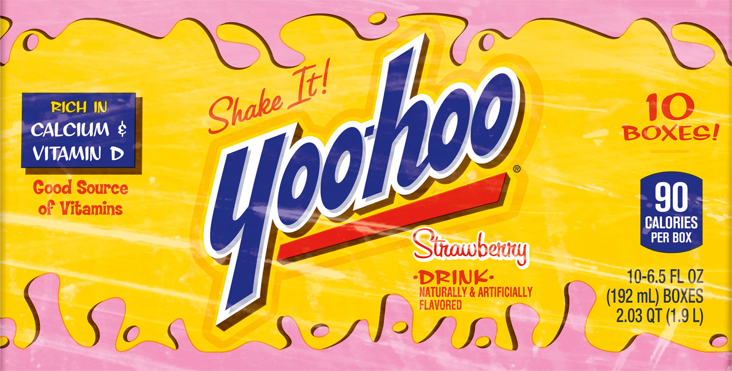 Yoo-hoo Strawberry Drink, 6.5 fl oz boxes, 10 pack