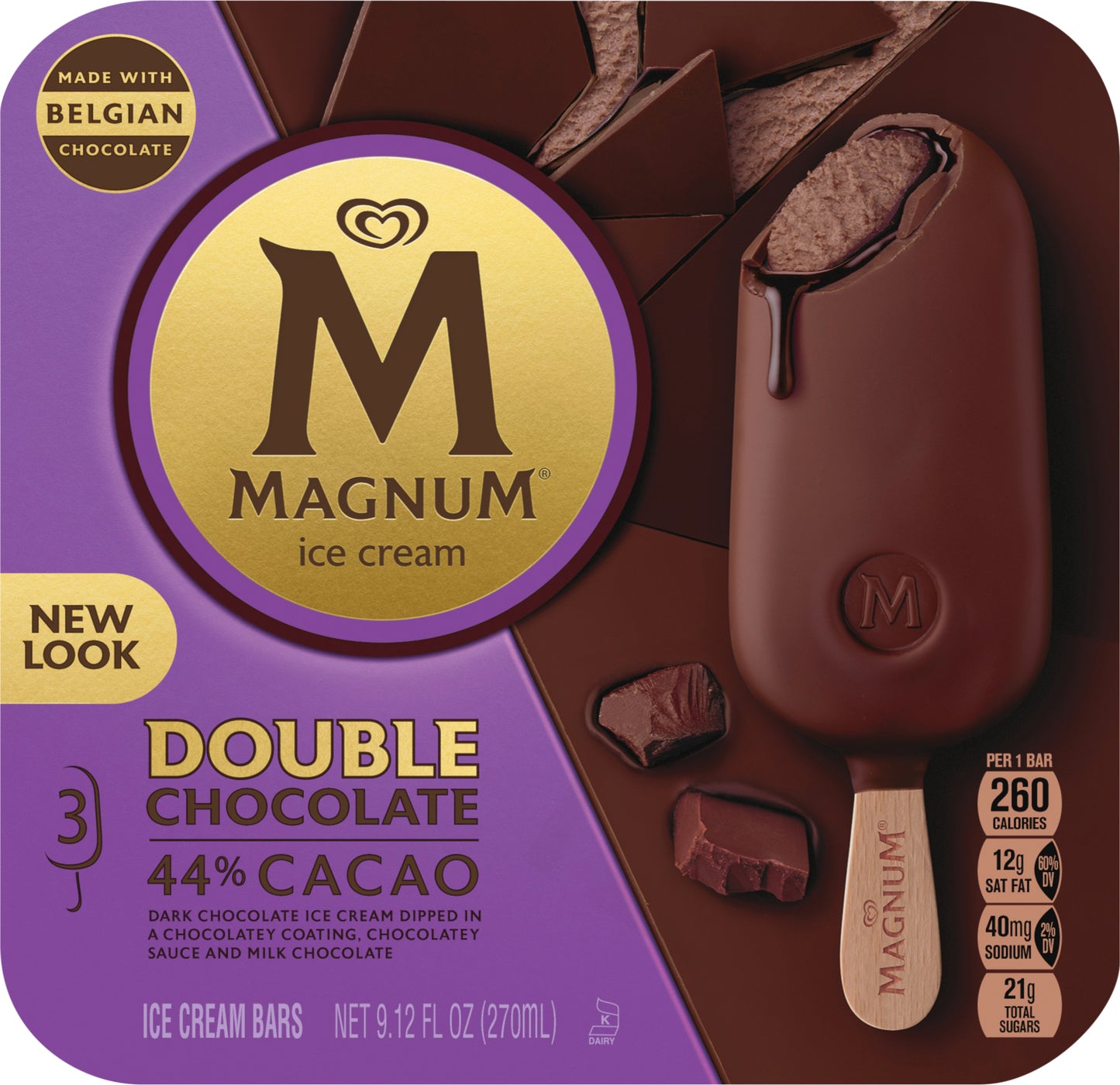 Magnum Double Chocolate Ice Cream Bars 3 ea