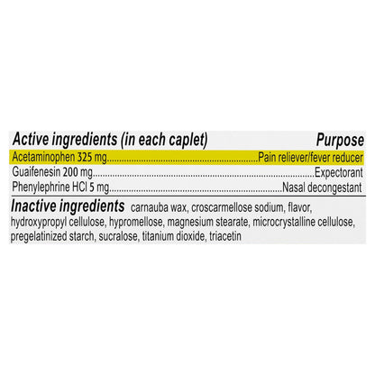 Tylenol Caplets for Adults Congestion Severe Cold + Head 24 ea