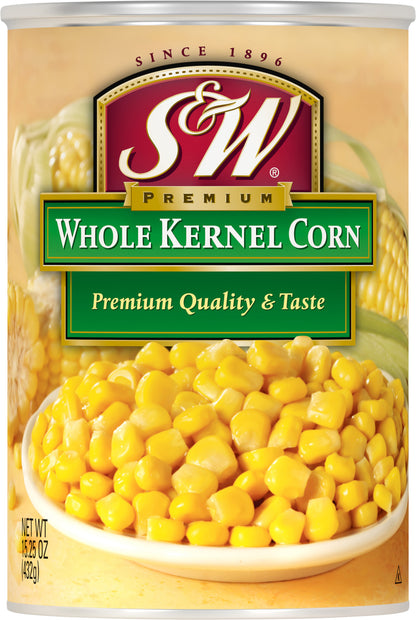 S&W Premium Whole Kernel Corn 15.25 oz