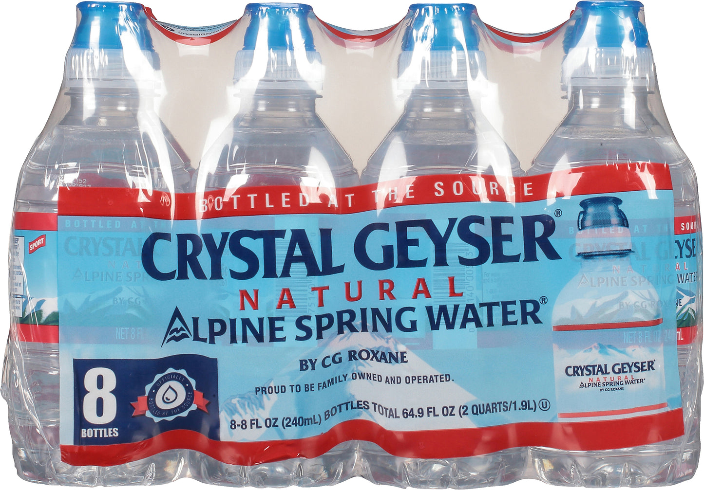 Crystal Geyser Natural Alpine Spring Water 8 ea