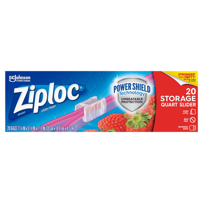 Ziploc Quart Storage Slider Bags 20 ea