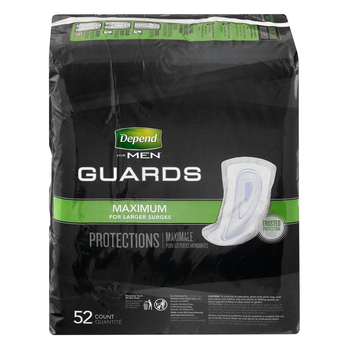 Depend For Men Maximum Guards 52 ea