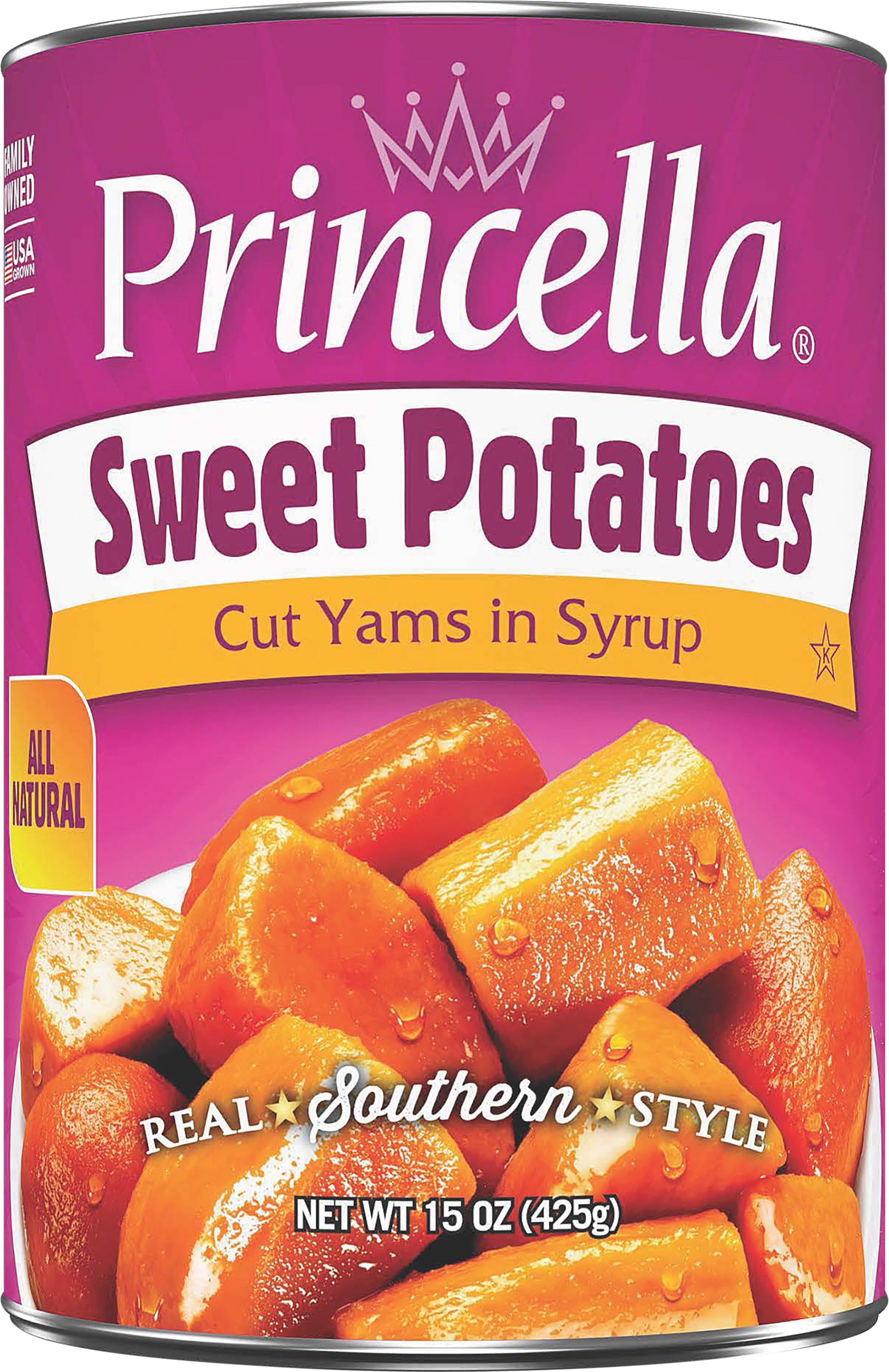 Princella Cut Yams in Syrup Sweet Potatoes 15 oz