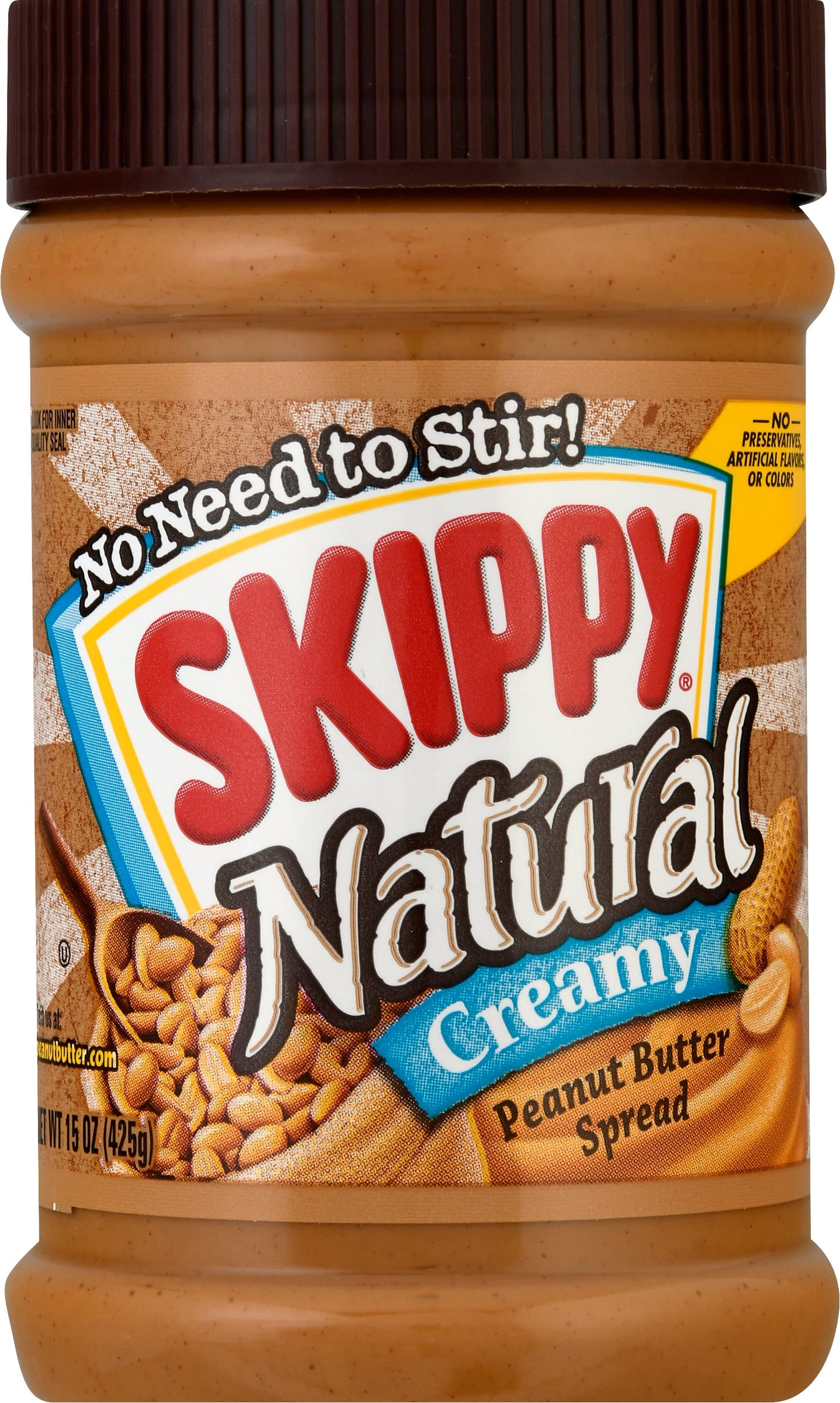 Skippy Natural Creamy Peanut Butter Spread 15 oz