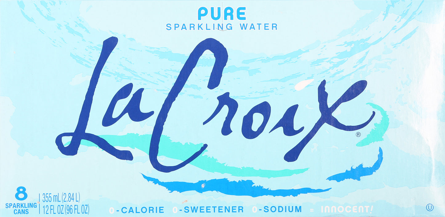 LaCroix Pure Sparkling Water 8 Cans 12 fl oz ea
