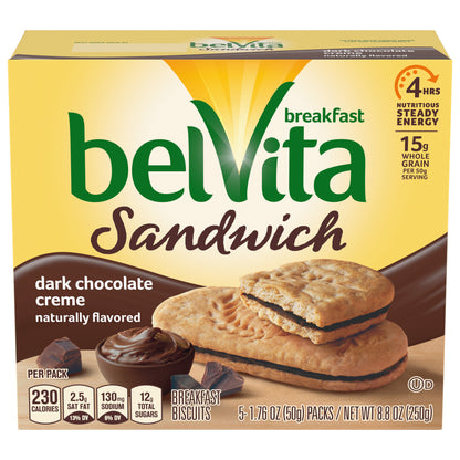 BELVITA CARTON - BELVITA - SNDWCH DARK CHOC - 8.8Z - 044000043285 BE Update 8.8 OZ English