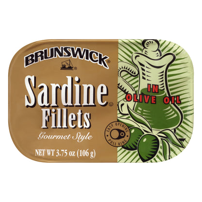 Brunswick® Sardine Fillets in Olive Oil 3.75 oz. Can