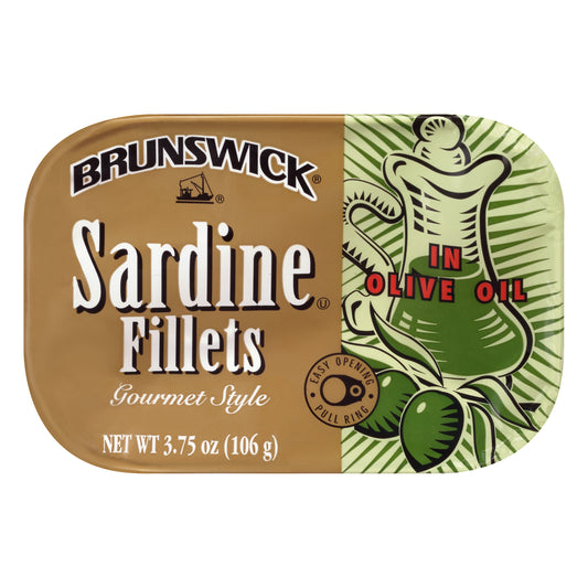 Brunswick® Sardine Fillets in Olive Oil 3.75 oz. Can