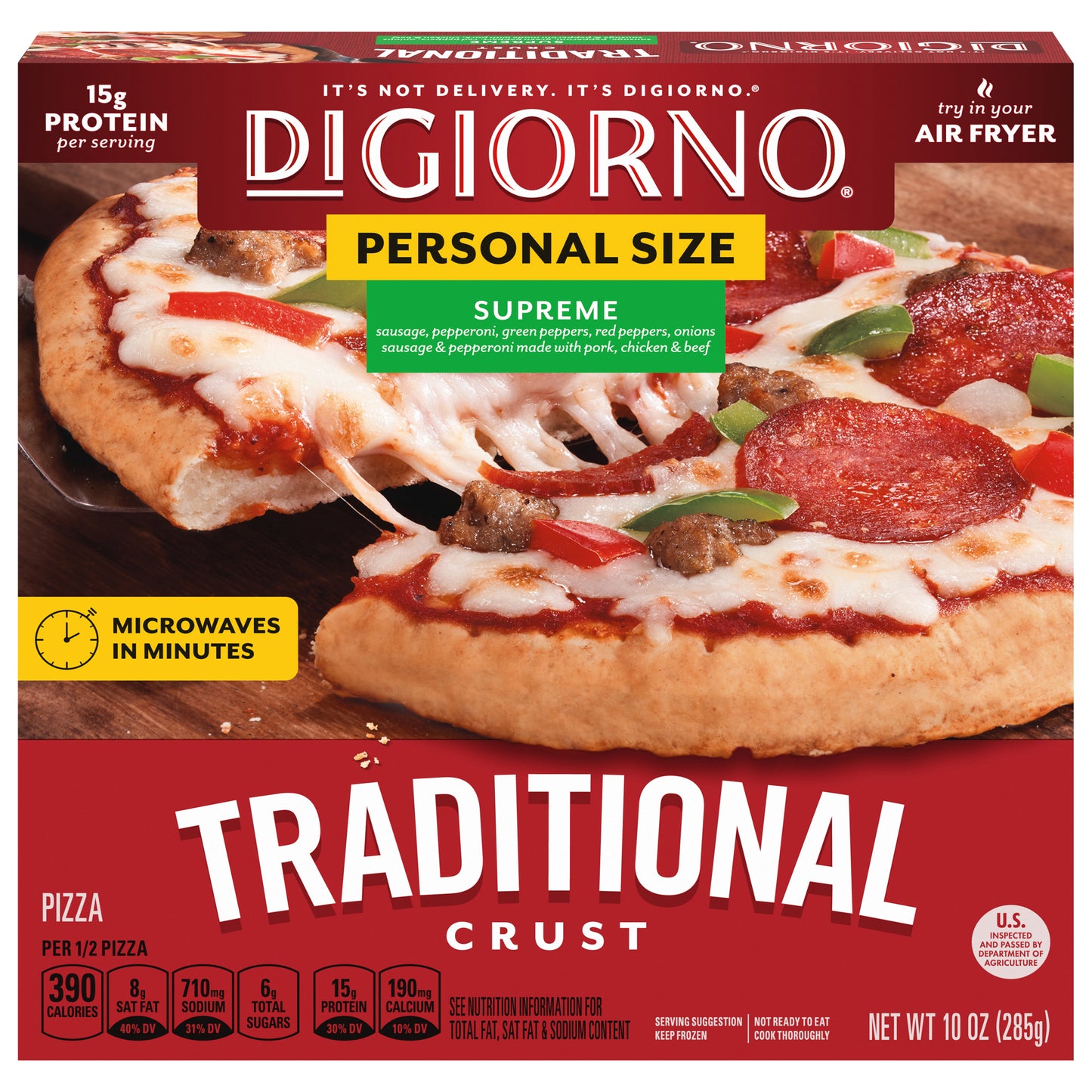 DiGiorno Smalls Traditional Crust Supreme Pizza Carton 10 oz