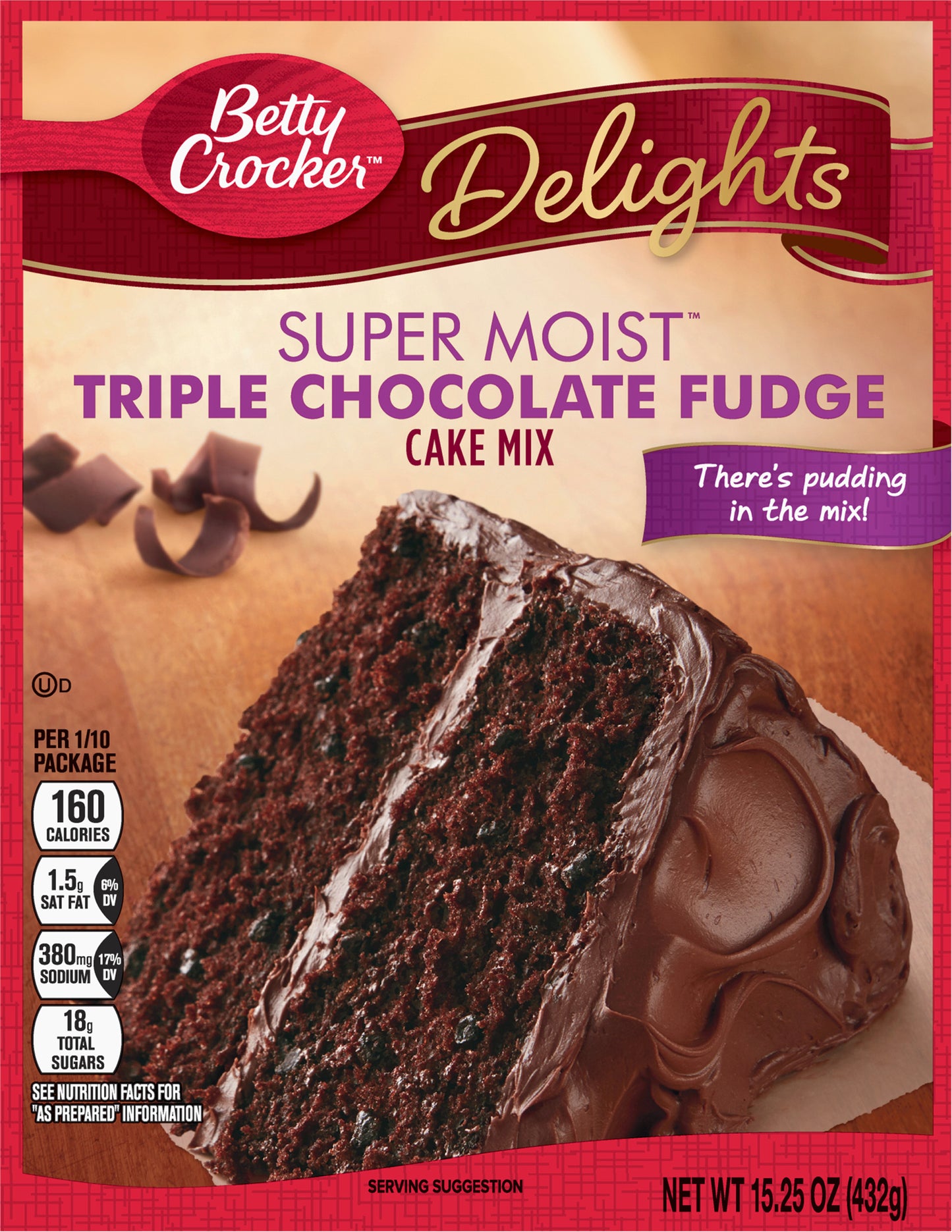 Betty Crocker Super Moist Triple Chocolate Fudge Cake Mix, 15.25 oz