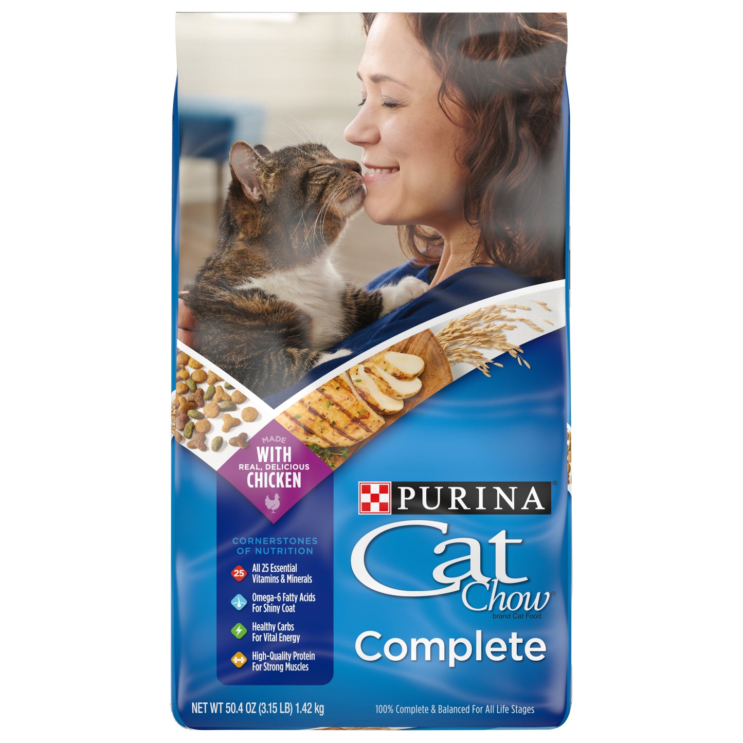 Purina Cat Chow High Protein Dry Cat Food, Complete - 3.15 lb. Bag
