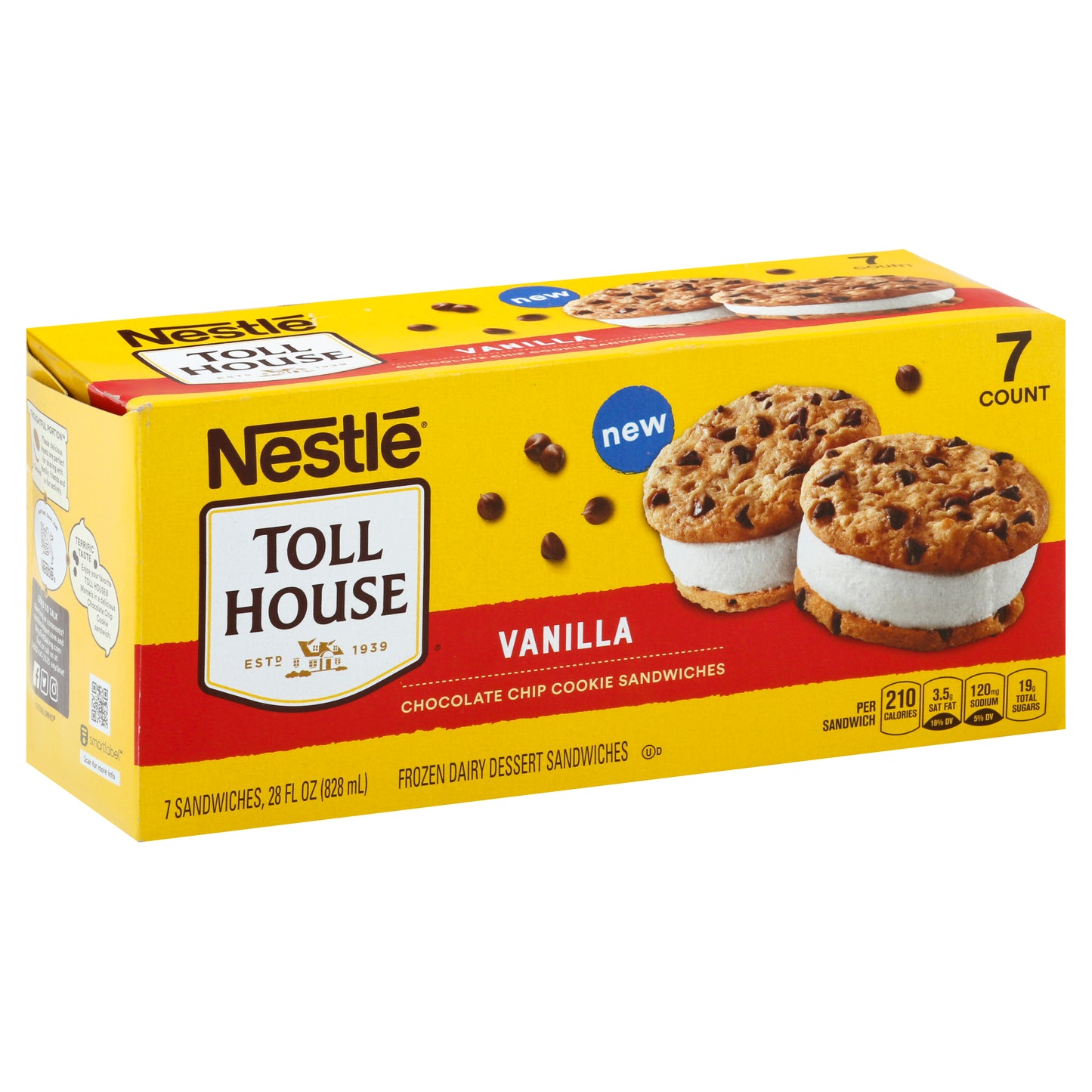 Toll House Frozen Dairy Dessert Sandwiches 7 ea