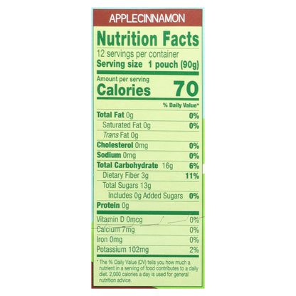 GoGo Squeez 12-Pack Apple Cinnamon Applesauce 12 Pouches 3.2 oz Pouch 12 ea