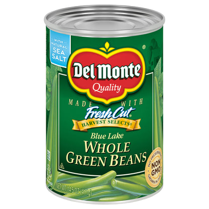 Del Monte Fresh Cut Harvest Selects Blue Lake Whole Green Beans 14.5 oz Can