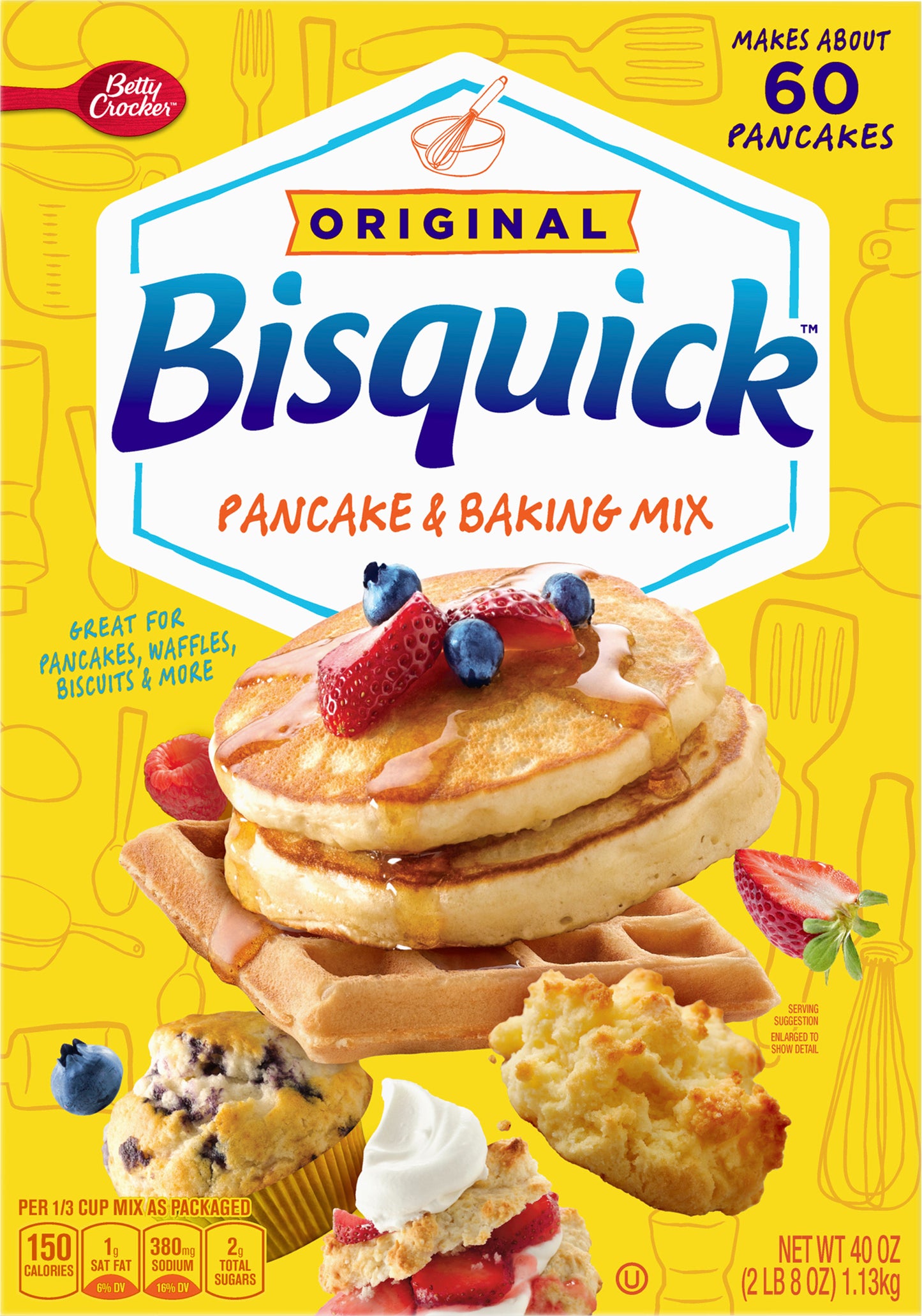 Betty Crocker Bisquick Pancake and Baking Mix, 40 oz