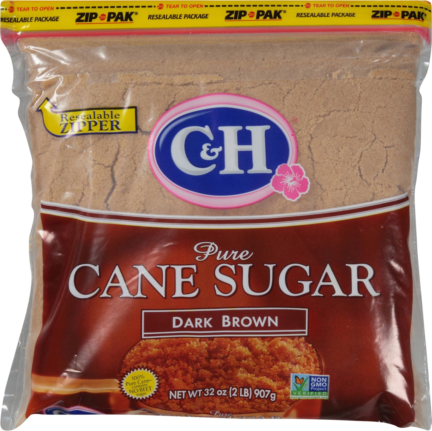 C&H® Pure Cane Dark Brown Sugar 32 oz. Zip Pak