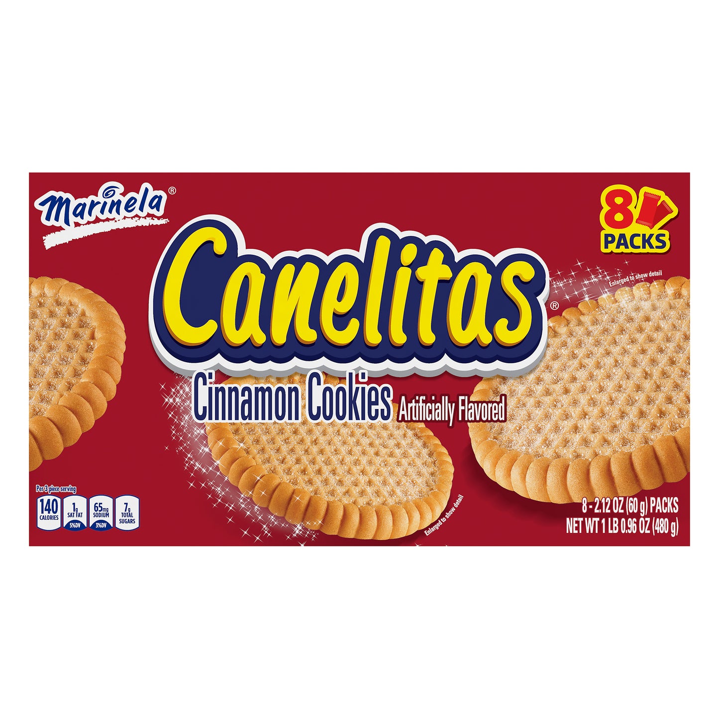 Marinela Canelitas Cinnamon Cookies Box 8 PK 16.96 Oz